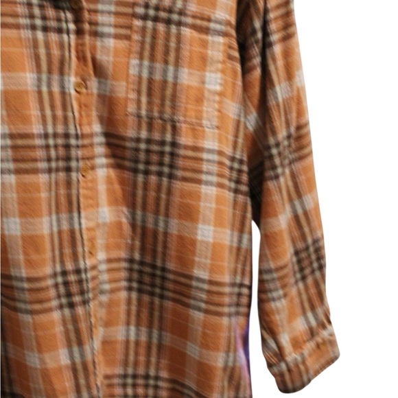 Cotton On Orange Plaid Women's Top - Picture 6 of 8